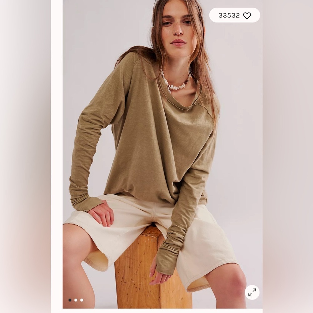 Free People ‘We the free’ Arden raw hem long sleeve t-shirt